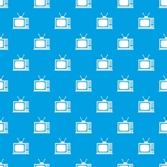 Retro TV pattern seamless blue