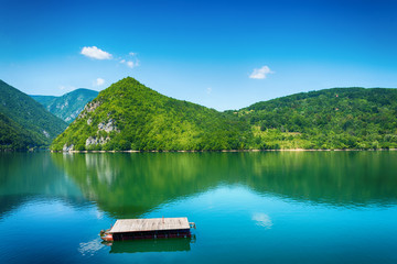 Naklejka premium Perucac Lake View In Tara National Park, Serbia