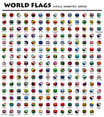Isometric Circle Flags Of World