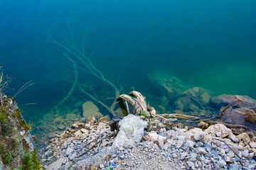 Naklejka premium Perucac Lake View In Tara National Park, Serbia