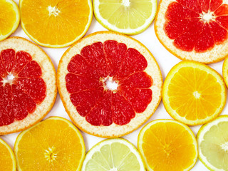 citrus pattern of orange and grapefruit slices