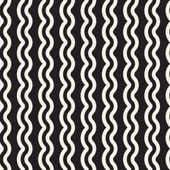 Seamless wavy lines pattern. Repeating vector texture. Stylish stripes background. Contemporary graphics with parallel waves.