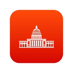 White house icon digital red