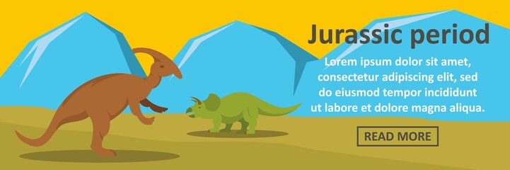 Jurassic period banner horizontal concept