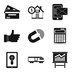 Money insurance icons set, simple style