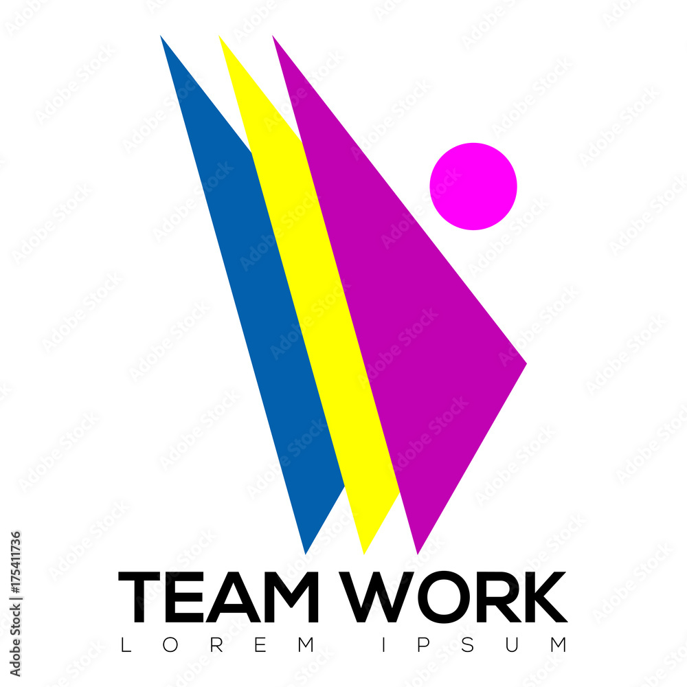 Wall mural Isolated teamwork logo