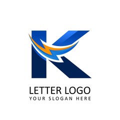 Letter k ELECTRICAL Alphabet Logo