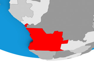 Obraz premium Angola on globe