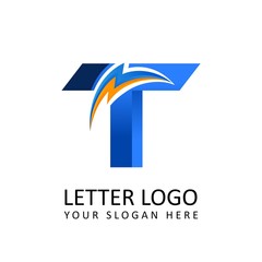 Letter t ELECTRICAL Alphabet Logo