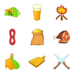 Procurement of product icons set, cartoon style