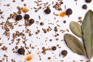 bay leaf, coriander, allspice, caraway and curry