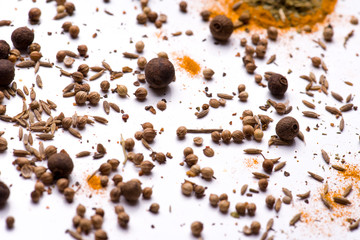 different spices mixed with each other