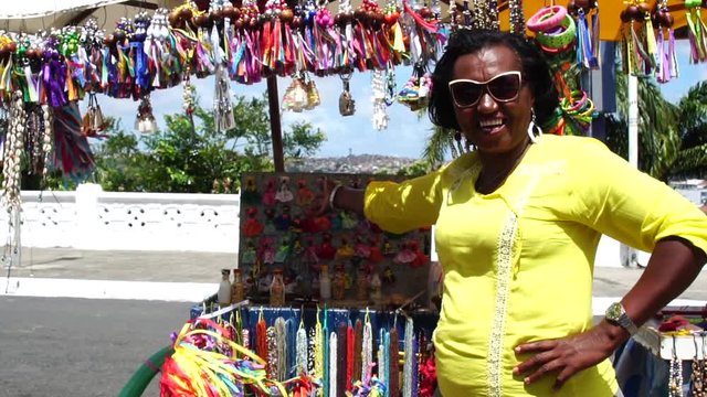Portrait of Street Vendor in Salvador, Brazil