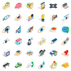 Cross icons set, isometric style