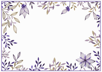 Hand painted Watercolor rectangle frame