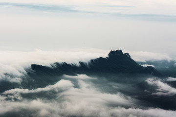 Fototapeta na wymiar Morning Mist with Mountain ,sea of mis