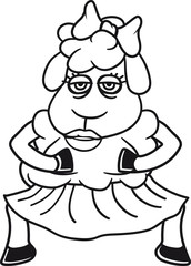 girl frau weiblich hübsch schön mädchen lamm baby lustig klein süß niedlich comic cartoon schaf ziege wolle bauer bock müde cool