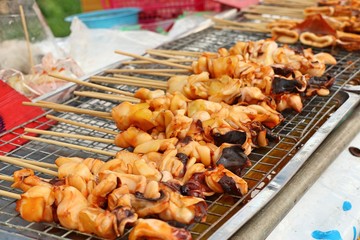 grilled squid in street food