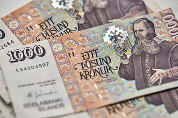 Icelandic krona banknotes