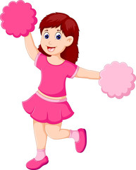 beauty cheerleader cartoon in action