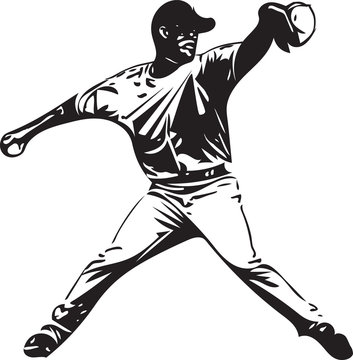 Illustration of baseball player playing
