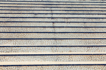 texture of a large white mosaic staircase