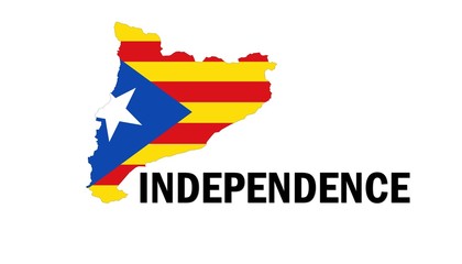 Illustration of Catalonia Separation from Spain. Catalan Independence Referendum, 2017.