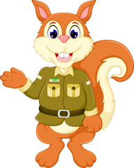 funny squirrel cartoon posing with smile