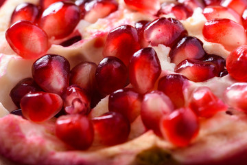 pomegranate seeds close up