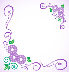 Wedding frame card floral calligraphic elements