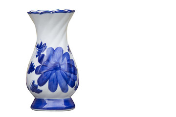 Handmade ceramic vase isolated