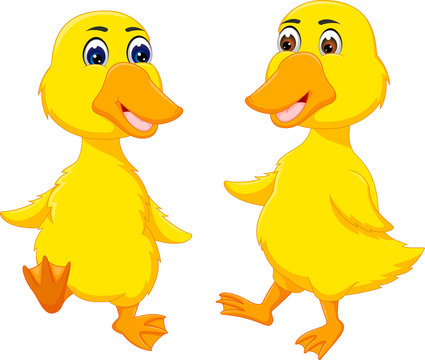 funny baby duck cartoon dancing with happiness
