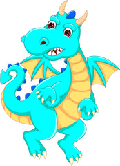 cute baby dragon cartoon look up