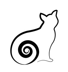 Black cat silhouette icon vector