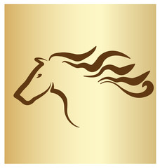 Elegant Horse Silhouette Icon Vector