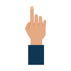 hand with index finger up icon image vector illustration design 