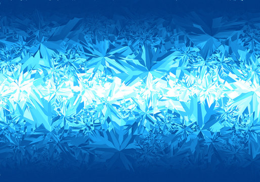 Winter Blue Frost Pattern On White Background