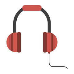 headphones with cord icon image vector illustration design 