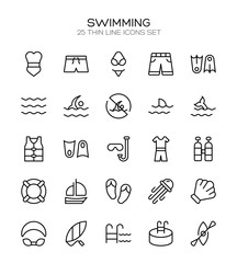Swimming icon set.