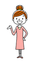 若い女性：案内