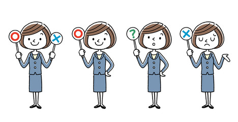 ビジネス：若い女性、回答