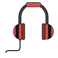 headphones with cord icon image vector illustration design 