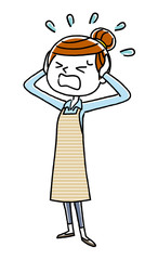 若い女性：慌てる