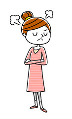 若い女性：怒る