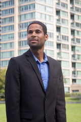 Portrait of Modern African American business man in suits, looking sharp and confident