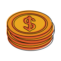 dollar coins icon image vector illustration design