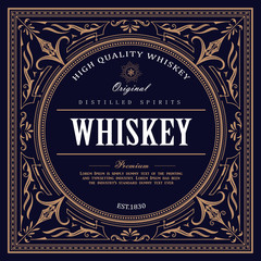 vintage design Whiskey Label retro vector illustration