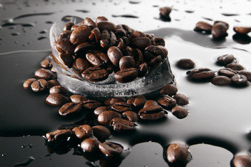 Coffee beans / Coffee is a brewed drink prepared from roasted coffee beans