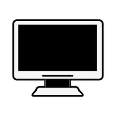 computer monitor with blank screen icon image vector illustration design  black and white