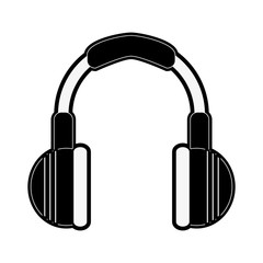 headphones music icon image vector illustration design  black and white